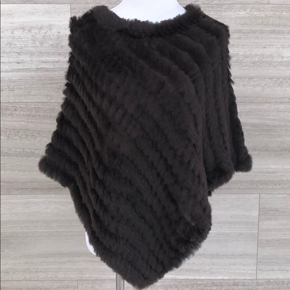 Beautiful Chocolate Brown Faux Fur Wrap/Cape S/M